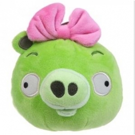 Мягкая игрушка "Angry Birds" - Зелёная Свинка-девочка Green Pig Girl 12.5 см