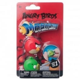 Набор из 2-х игрушек-мялок "Angry Birds" - красная и зелёная