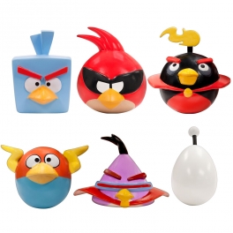 Набор из 5-ти игрушек-мялок и рогатки "Angry birds"