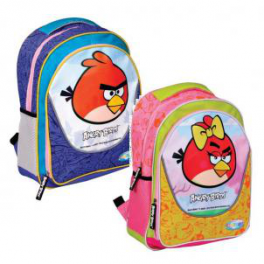 Рюкзак "Angry Birds" - Синий/Салатово-розовый, облегченный