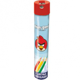 Карандаши цветные "Angry Birds" - 12 цветов с точилкой 