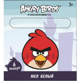 Мел белый "Angry Birds" - 6 штук