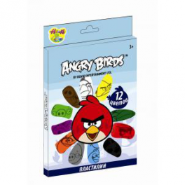 Пластилин "Angry Birds" - 12 цветов с европодвесом