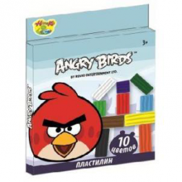 Пластилин "Angry Birds" - 10 цветов с европодвесом