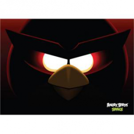 Папка картонная "Angry Birds" - на резинках "Space"- черная
