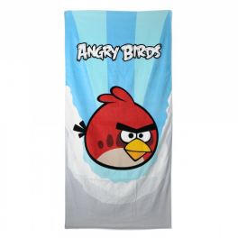 Полотенце махровое "Angry Birds" - с красной птичкой в облаках 70*140