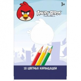 Карандаши цветные "Angry Birds" - "Шестигранные" - 18 цветов