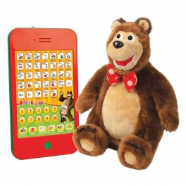 Мягкая игрушка "Маша и Медведь" - Мишка с планшетом