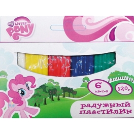 Пластилин радужный "My little pony" - 6 цветов (классический)