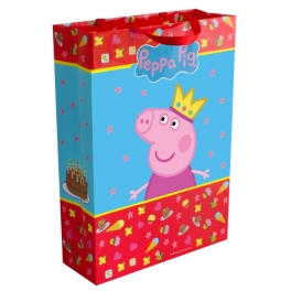 Пакет подарочный "Свинка Пеппа" - "Пеппа-принцесса"35х25х9