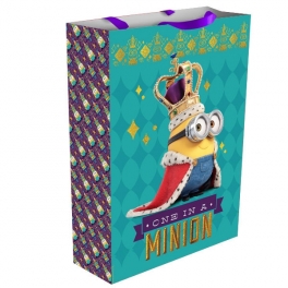 Пакет подарочный "Миньоны" - "Миньон-монарх" 35х25х9