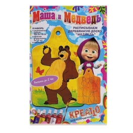 Роспись деревянной доски "Маша и Медведь" - Мишка