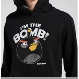 Толстовка мужская c капюшоном  "Angry Birds" - Bomb 
