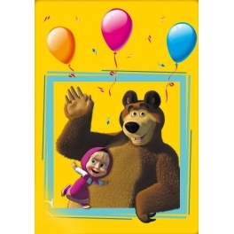 Плед флисовый "Маша и Медведь" - "Яркий праздник" 130*160 С аппликацией
