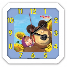 Часы настенные "Маша и Медведь" - "Подсолнухи"