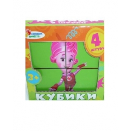 Кубики "Фиксики" - 4 штуки в коробке