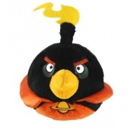 Мягкая игрушка "Angry Birds" Чёрная птица Space Firebomb black Bird 12,5 см